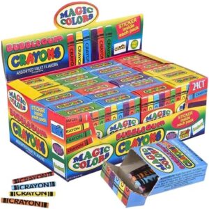 Magic Colors Assorted Fruit Flavored Bubble Gum Crayons 24ct